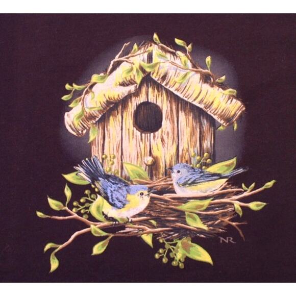 Northern Reflections XS T-Shirt Bluebirds Birdhouse NOS w/Tag - Picture 2 of 3